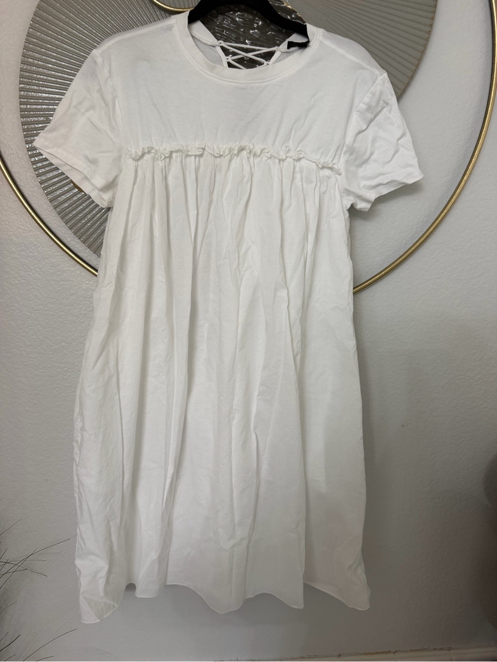 ATM Anthony Thomas Melillo White Short-Sleeve Mini Dress
